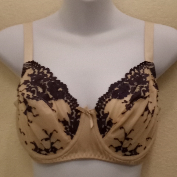 Curve Muse Embroidered Lace & Mesh Bra - Picture 3 of 16